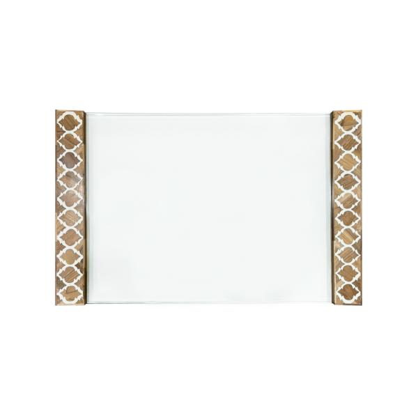 Ella Tray - Brown Wood Inlay