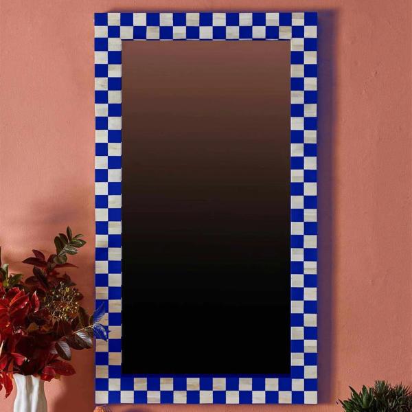 Maze Mirror - Blue Bone Inlay