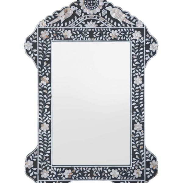 Iris Mirror - Black Mother of Pearl Inlay