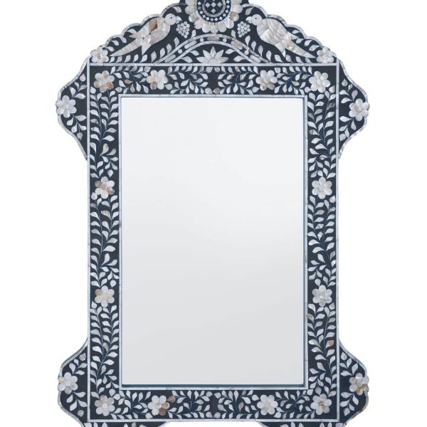 Iris Mirror - Grey Mother of Pearl Inlay
