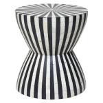 Surat Side Table - Black & White Bone Inlay