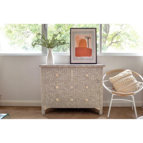Jade Chest of Drawers - Grey Bone Inlay