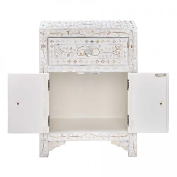 Iris Side Drawer - White Mother of Pearl