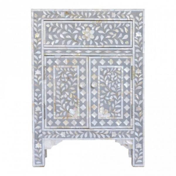 Iris Side Drawer - Grey Mother of Pearl