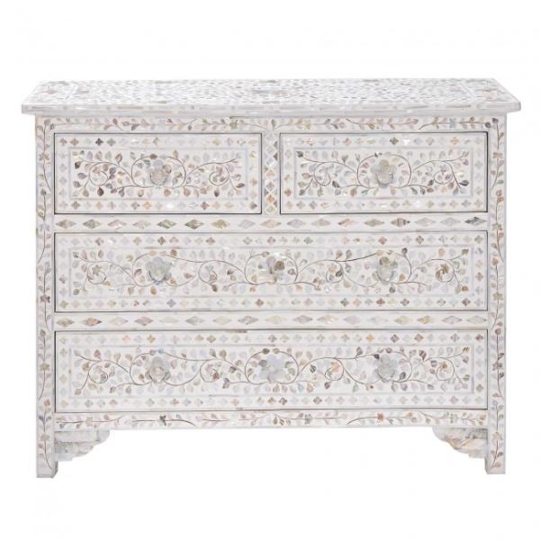 Iris Chest of Drawers - White Mother of Pearl