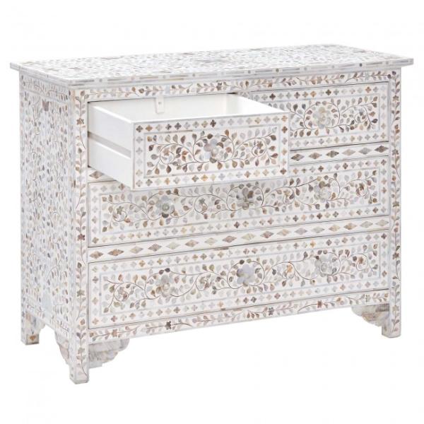Iris Chest of Drawers - White Mother of Pearl
