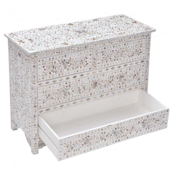 Iris Chest of Drawers - White Mother of Pearl