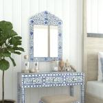 Jade Mirror - Blue Bone Inlay