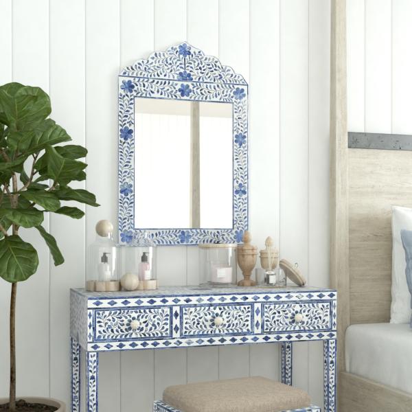Jade Mirror - Blue Bone Inlay