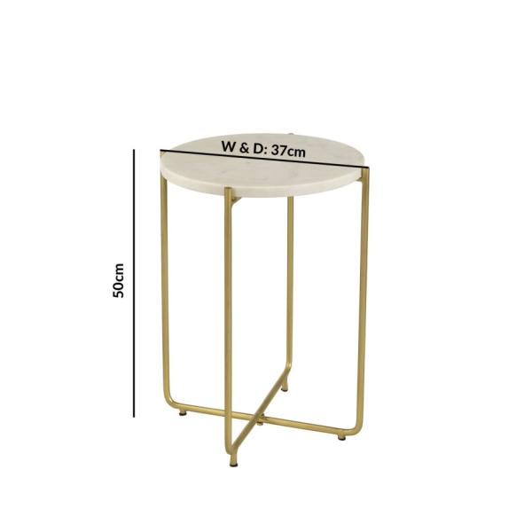 Farid Side Table - White Marble