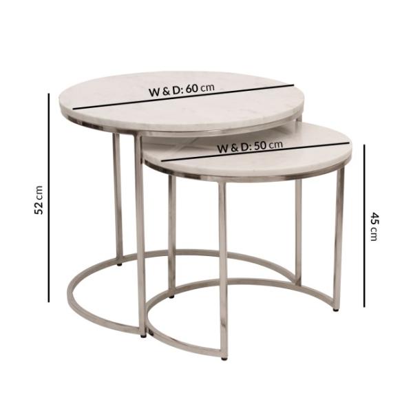 Naya Nesting Side Table - White Marble