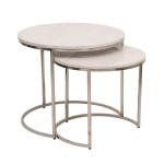 Naya Nesting Side Table - White Marble