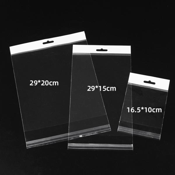 Transparent Opp Plastic Bag White Card Head Hanging Hole For Airplane Hole Packaging