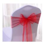 Blue Yellow Glass Tulle Chair Covers Elastic Band Bow Hotel Wedding Decorations