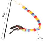 Rainbow Striped Caterpillar with Feather Teaser Stick