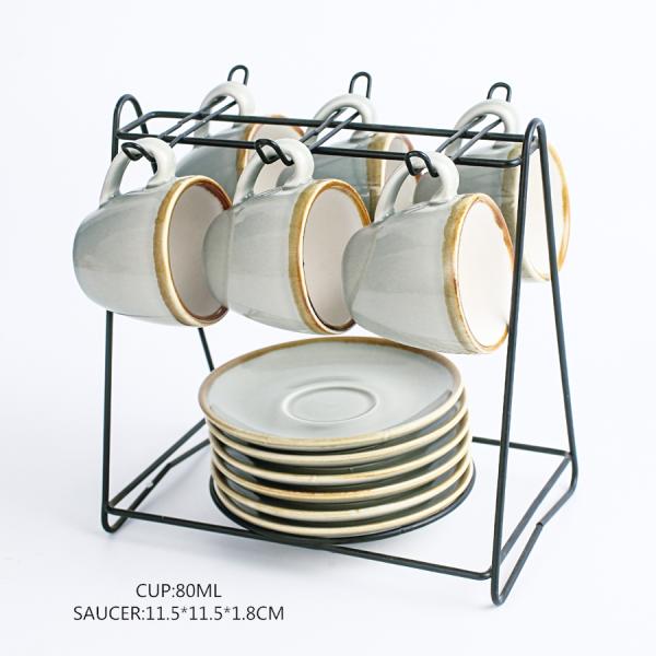 90 ml Ceramic Coffee Cup And Saucer