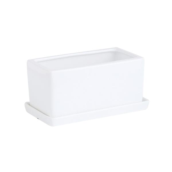 White Ceramic Flowerpot