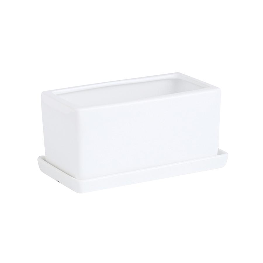 White Ceramic Flowerpot