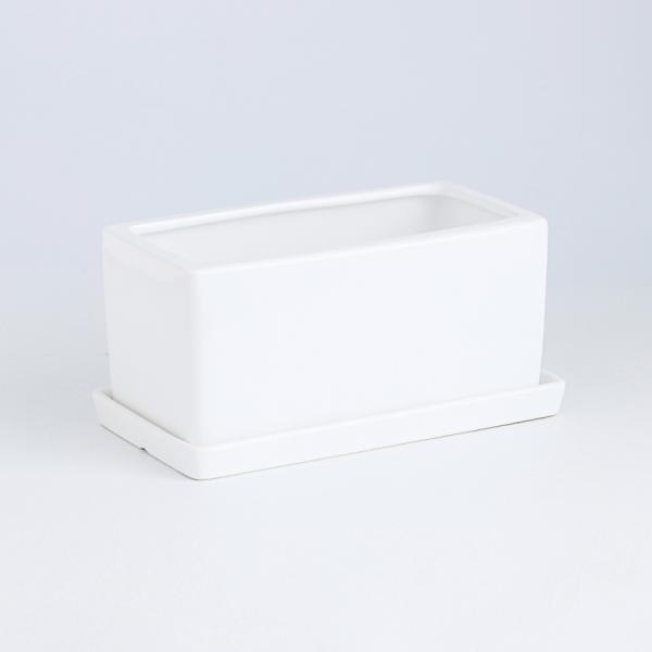 White Ceramic Flowerpot