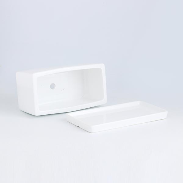 White Ceramic Flowerpot