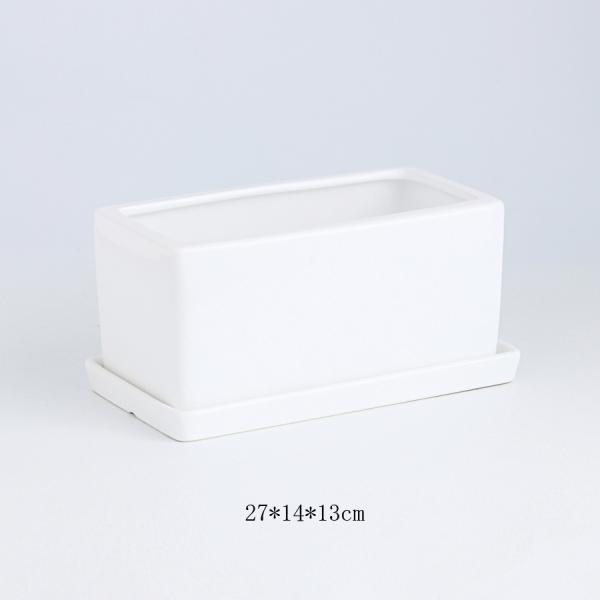 White Ceramic Flowerpot