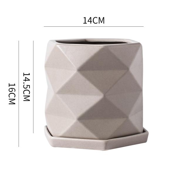 Ceramic Color Glazed Flowerpot With Tray