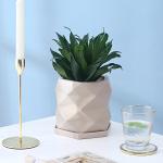 Ceramic Color Glazed Flowerpot With Tray
