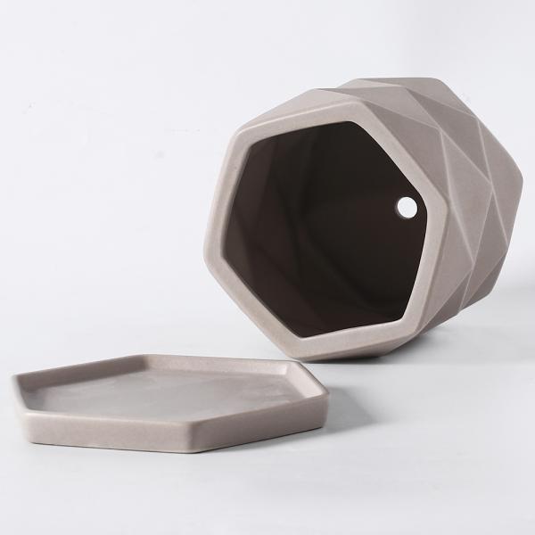 Ceramic Color Glazed Flowerpot With Tray