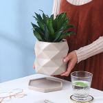 Ceramic Color Glazed Flowerpot With Tray