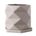 Ceramic Color Glazed Flowerpot With Tray