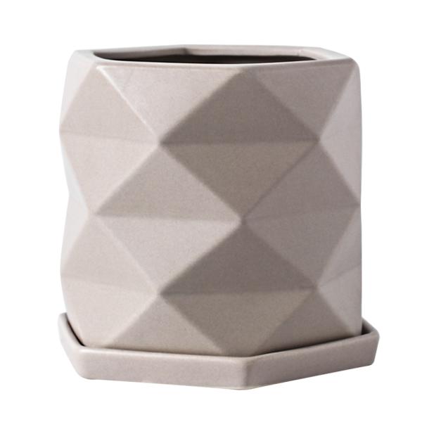 Ceramic Color Glazed Flowerpot With Tray