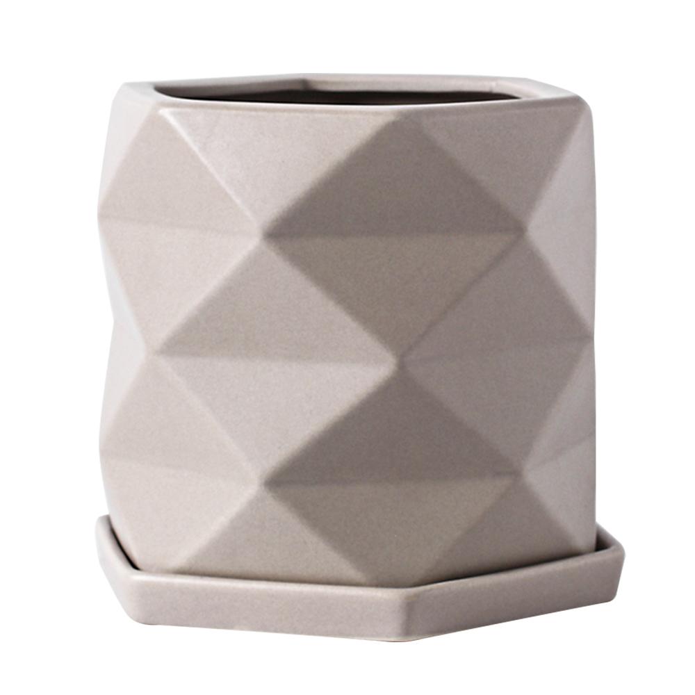Ceramic Color Glazed Flowerpot With Tray