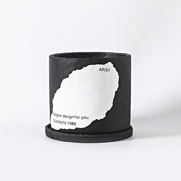 Two-color Splicing Cement Flowerpot