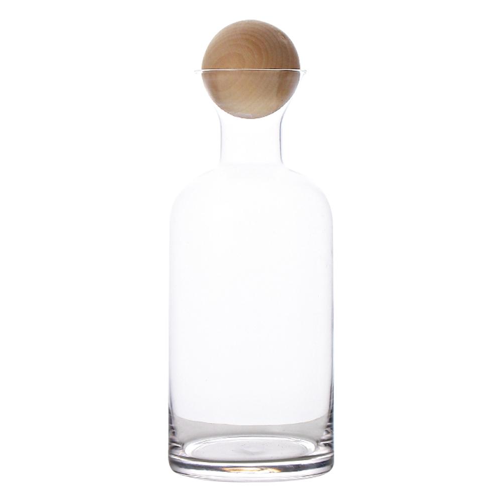 Glass Straight Pot With Wooden Stopper