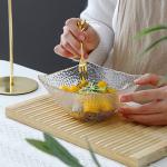 Glass Gold Painted Square Bowl