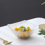 Glass Gold Painted Square Bowl