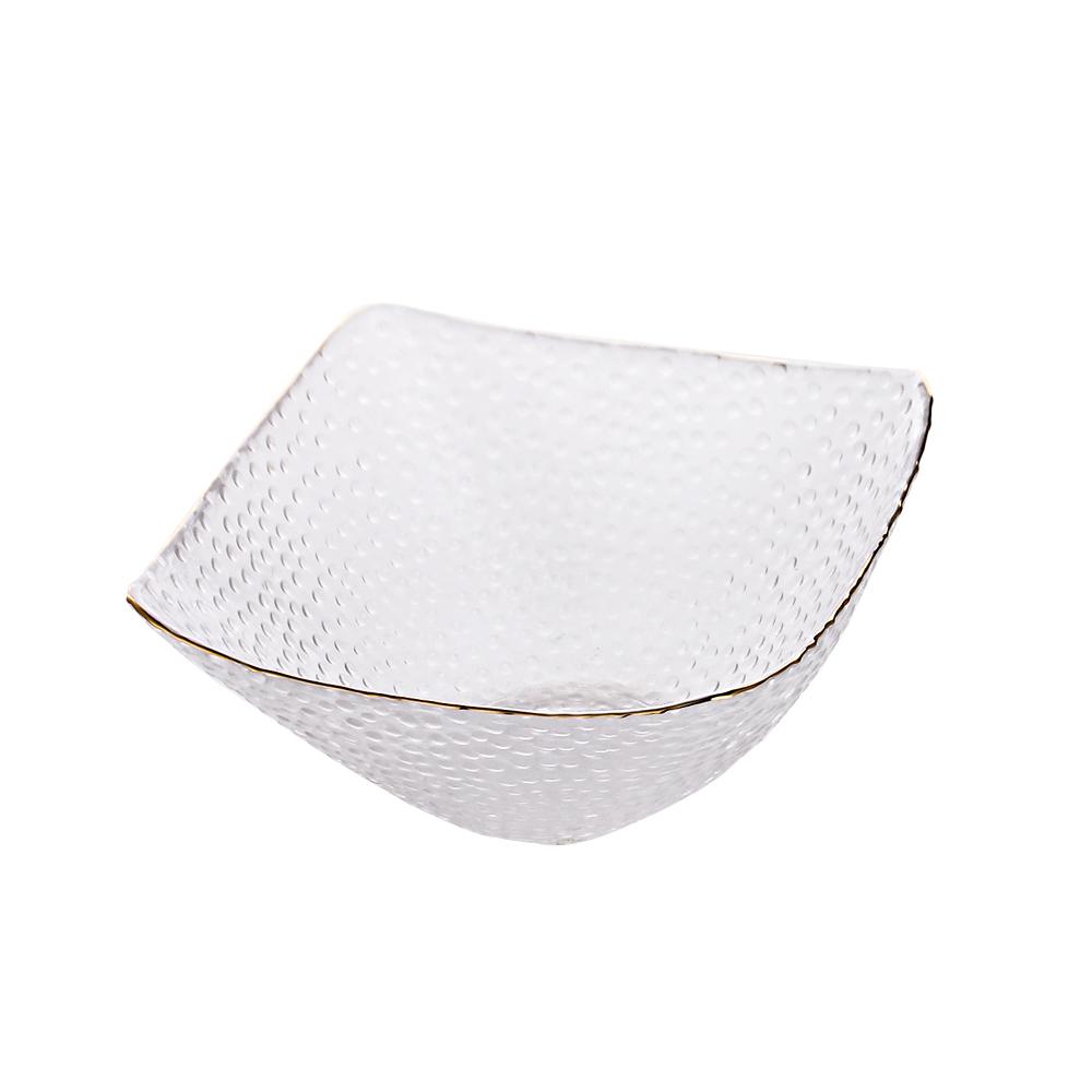 Glass Gold Painted Square Bowl
