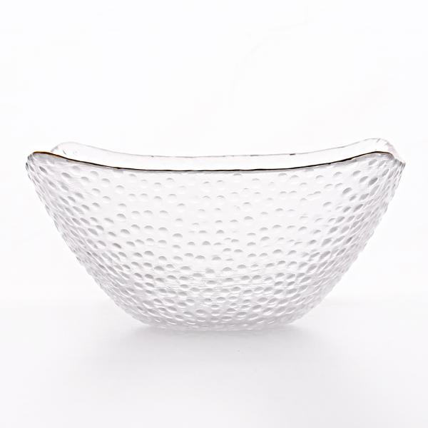 Glass Gold Painted Square Bowl