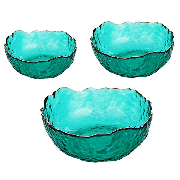 3 Pieces Glass Fruit Salad Bowl