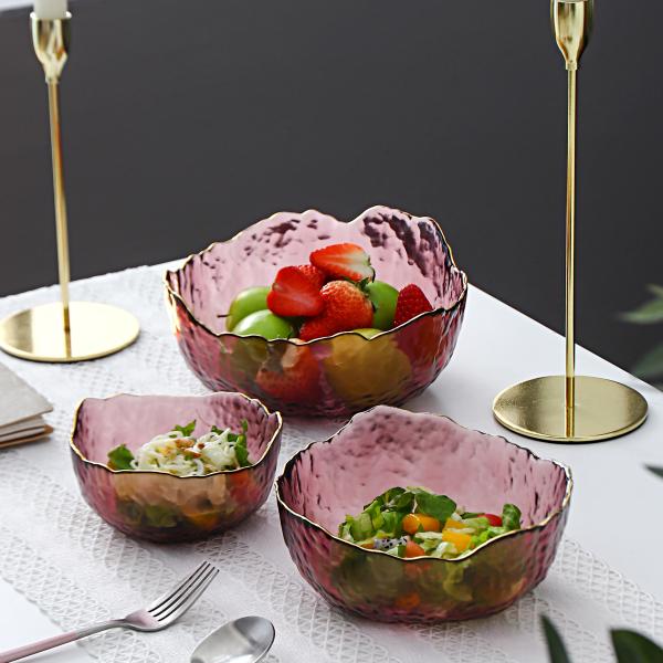 3 Pieces Glass Fruit Salad Bowl