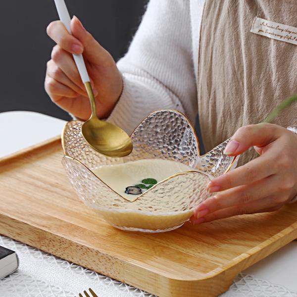 Gold Drawing Glass Plate
