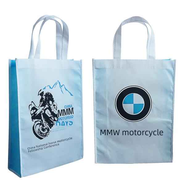 Convention Advertising Non-woven Fabric Handbag Customized Non-eco-friendly Colorful Car-stitched Coated Non-woven Bag Logo