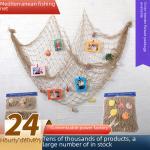 Mediterranean Hemp Rope Decorative Fishnet Photo Wall Background Hanging Cotton Rope Ocean Decorative Fishnet Wall Hanging