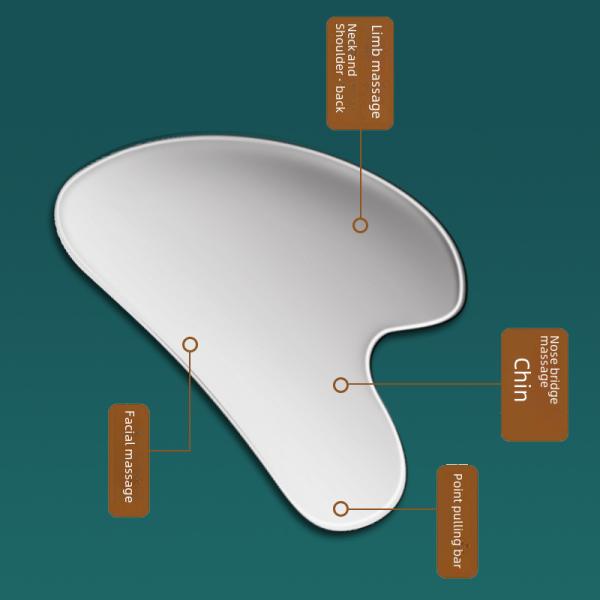 304 Stainless Steel Face Scraping Board Heart-shaped Muscle Fascia Knife Beauty Facial Massager Sand Scraping Board Gift Box Set