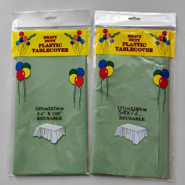 Disposable Solid Color Pe Plastic Tablecloth For Birthday Party Sweet Table 137*274cm