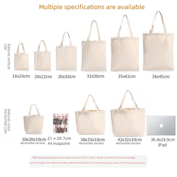 Customized Canvas Tote Bag Cotton Shopping Bag Single Shoulder Advertising Promotional Logo Printing