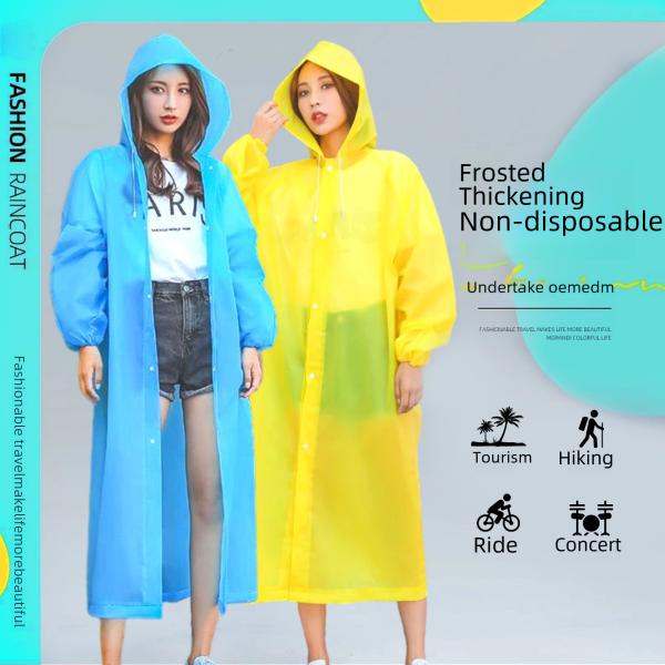 Thickened Non-disposable Fashionable Eva Adult Child Outdoor Travel Portable One-piece Raincoat