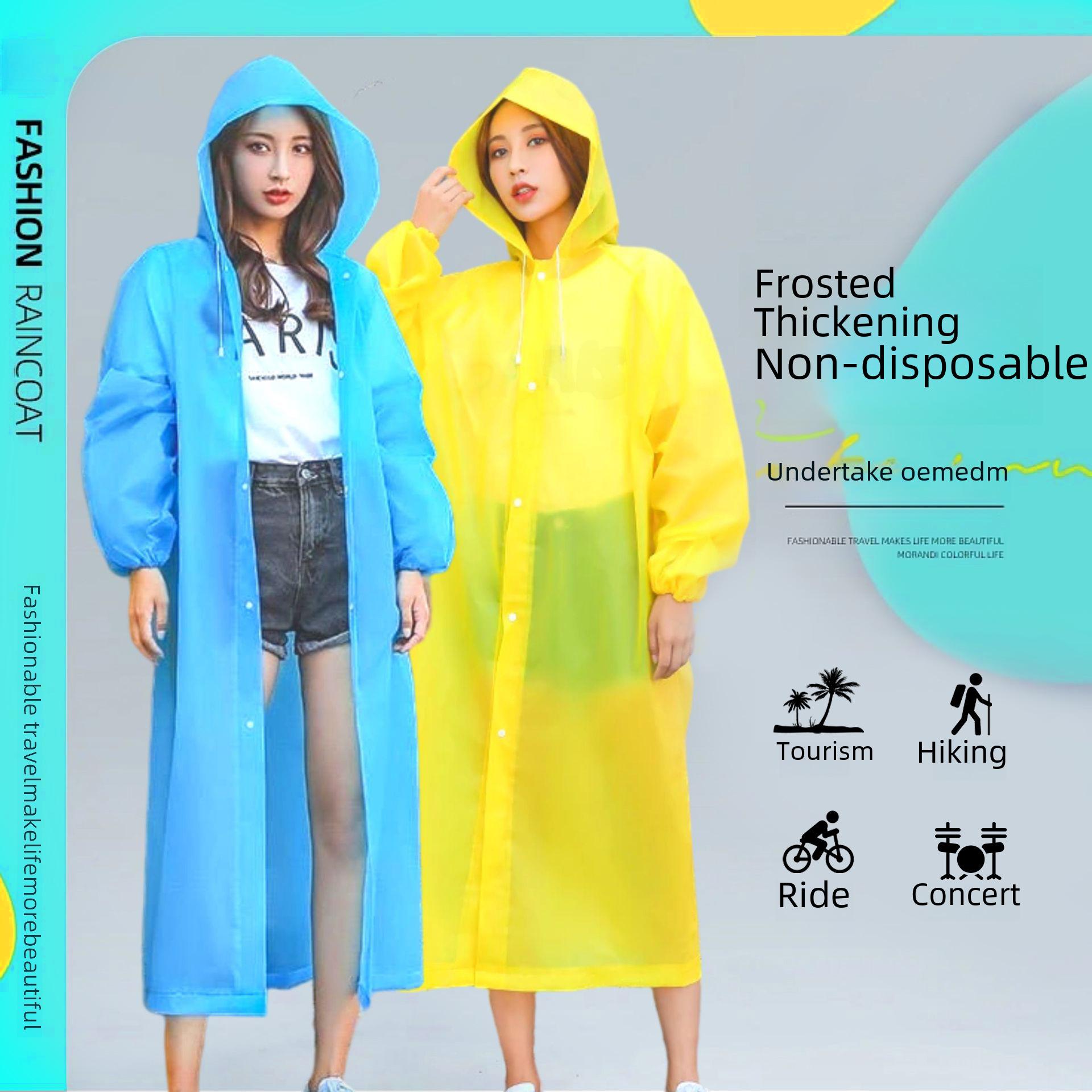 Thickened Non-disposable Fashionable Eva Adult Child Outdoor Travel Portable One-piece Raincoat