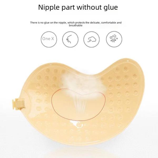 Mango Shaped Silicone Nipple Covers Thin Breathable Summer Wedding Dress Invisible Underwear Gathered Strapless Bra Lingerie