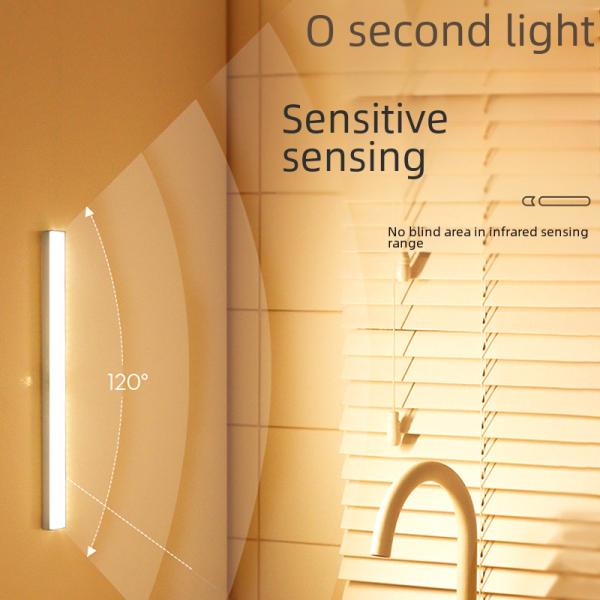 Smart Body Induction Wireless Magnetic Attraction Long Strip Night Light Kitchen Wardrobe Cabinet Wine Cabinet Bedroom